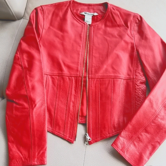 BNWT Nygard Red Leather Jacket - Picture 1 of 7